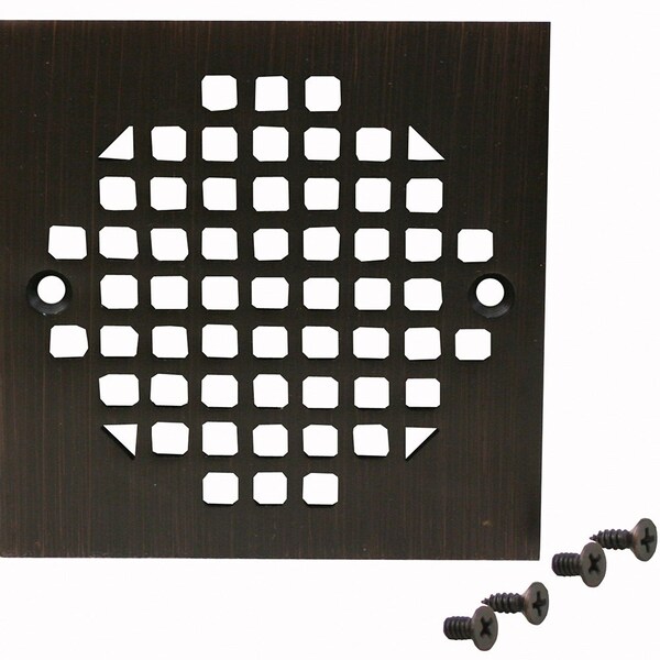 Jones Stephens Old World Bronze 4-1/4in. Square Cast Brass Heavy Duty Strainer C6083WB - main